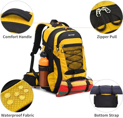 Yellow 40L waterproof hiking daypack — photo 4