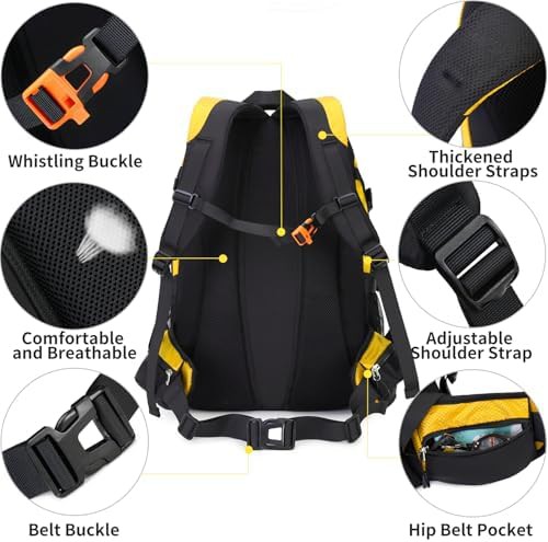Yellow 40L waterproof hiking daypack — photo 5