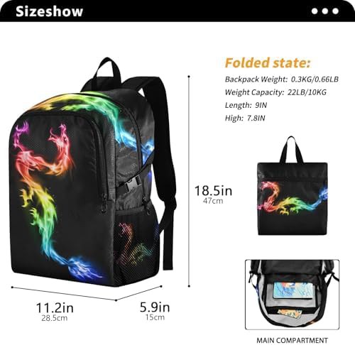 Rainbow dragon lightweight foldable travel backpack — photo 3
