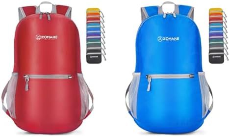 Bright red and dark blue 20l daypack