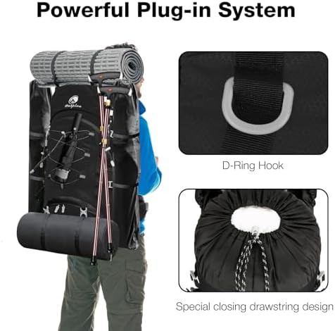 Black 60l camping backpacking pack — photo 5