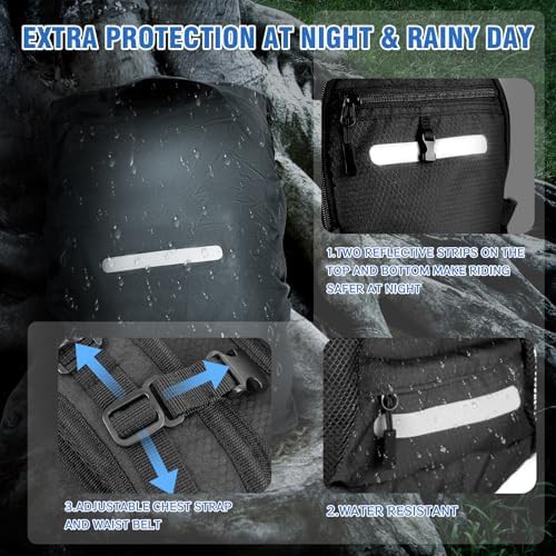 Black hiking daypack with rain cover — photo 4
