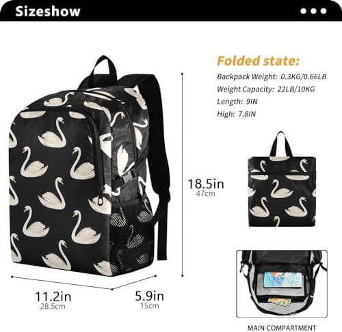 Foldable packable hiking daypack in white swan — photo 3