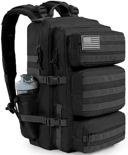 Black Fifty Liter Military Tactical Rucksack