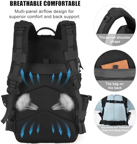 Black Fifty Liter Military Tactical Rucksack — photo 4