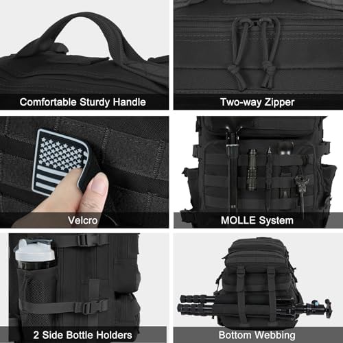 Black Fifty Liter Military Tactical Rucksack — photo 5