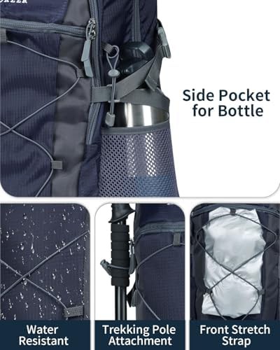 Blue lightweight water resistant camping daypack forty l — photo 3