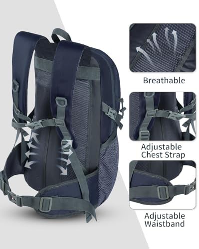 Blue lightweight water resistant camping daypack forty l — photo 4