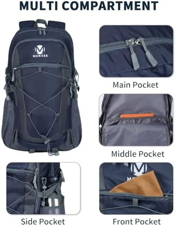 Blue lightweight water resistant camping daypack forty l — photo 5