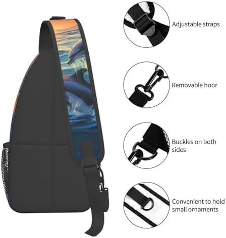 Dolphins in the sea sling hiking backpack — photo 4