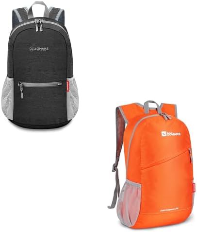 Black and orange 10l packable hiking daypack