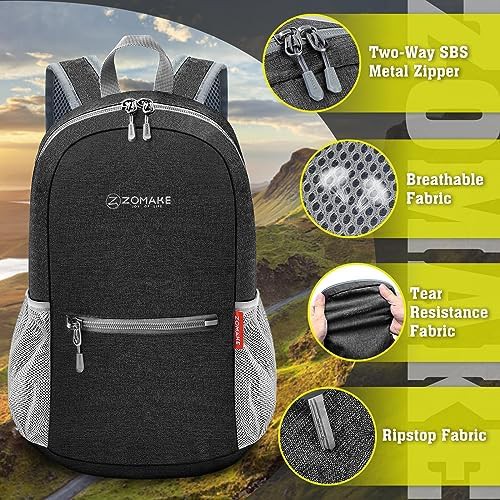 Black and orange 10l packable hiking daypack — photo 4