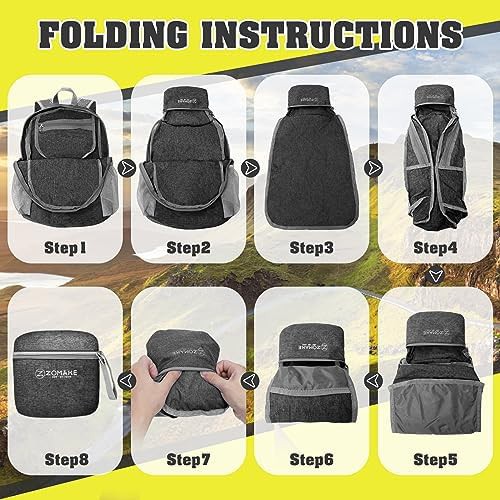 Black and orange 10l packable hiking daypack — photo 5