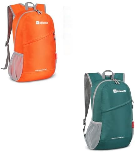 Orange and olive green 20l packable daypack