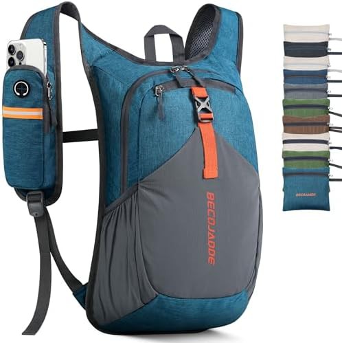 Turquoise foldable 15L ultralight hiking backpack