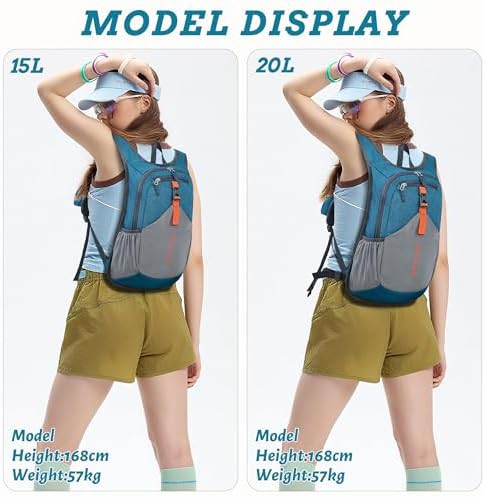 Turquoise foldable 15L ultralight hiking backpack — photo 5