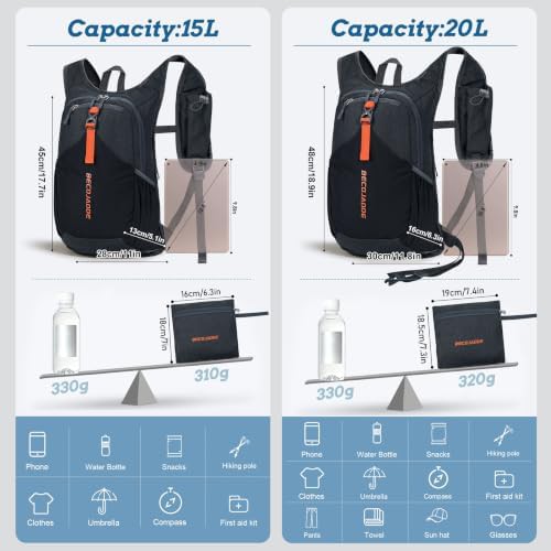 Black foldable 15L ultralight hiking daypack — photo 4