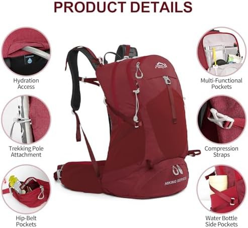 IX INOXTO waterproof hiking daypack red — photo 3