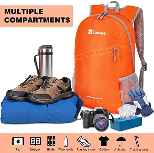 Orange and navy blue 20L foldable daypack — photo 3