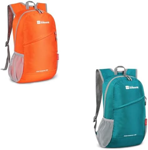 Orange and turquoise green 20l hiking backpack