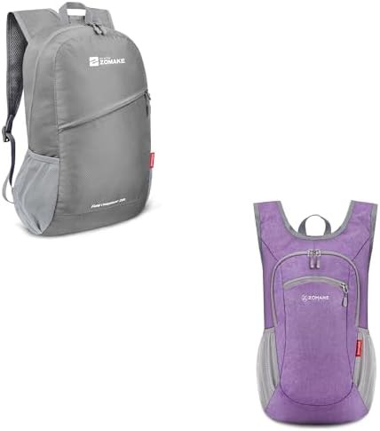 Silver grey and light purple 10l backpack