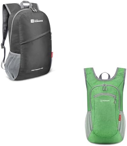 Medium grey and light green 10l daypack