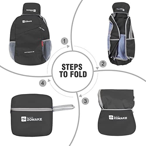 Black and light purple 20l foldable daypack — photo 5