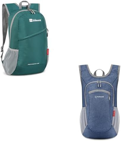 Olive green and navy 10L packable hiking bag