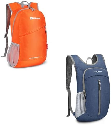 Orange and navy blue 10l travel daypack