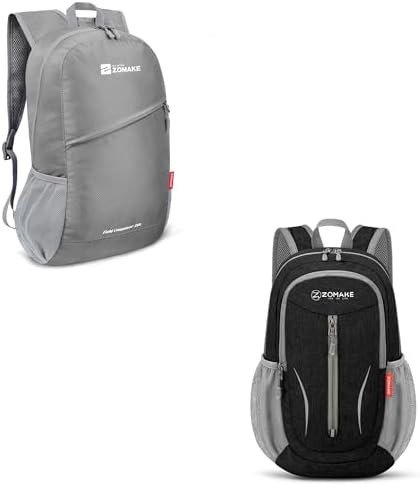 Silver grey and black 10L small daypack