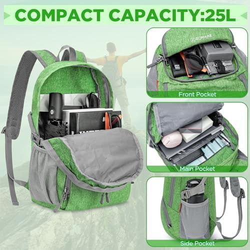 Dark green and black 25L foldable backpack — photo 3