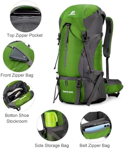 Grass Green 70L Foldable Hiking Backpack — photo 3
