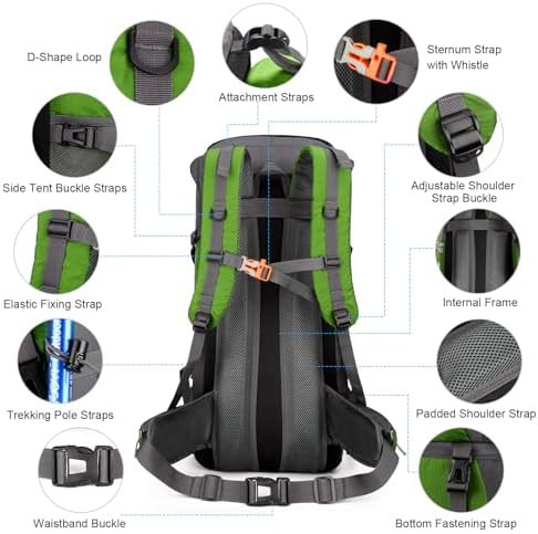 Grass Green 70L Foldable Hiking Backpack — photo 5