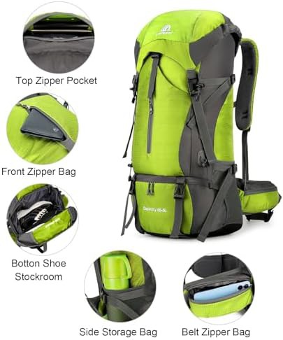 Fluorescent Green 70L Foldable Outdoor Daypack — photo 3