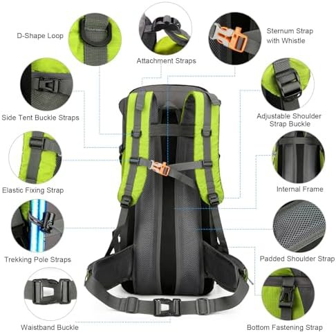 Fluorescent Green 70L Foldable Outdoor Daypack — photo 5