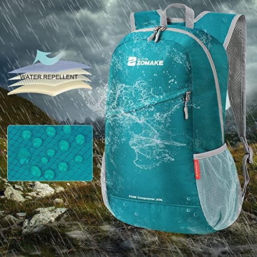 Turquoise green and dark blue 20l packable backpack — photo 4