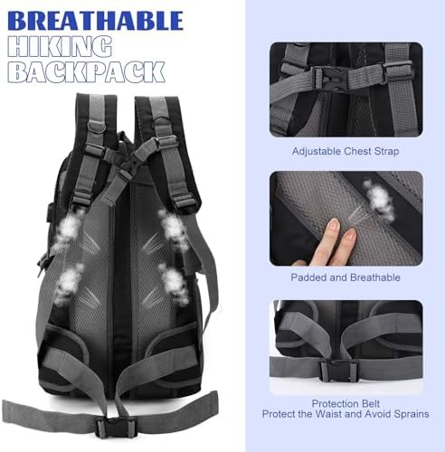 Black waterproof packable hiking daypack 40l — photo 4