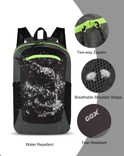 Black foldable 20L hiking daypack — photo 4