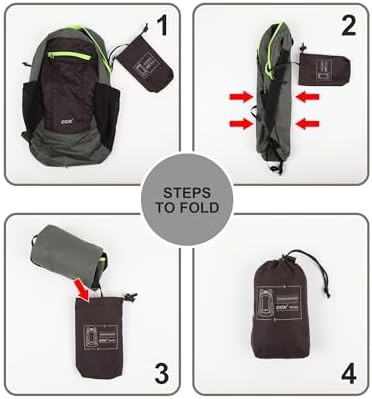 Black foldable 20L hiking daypack — photo 5