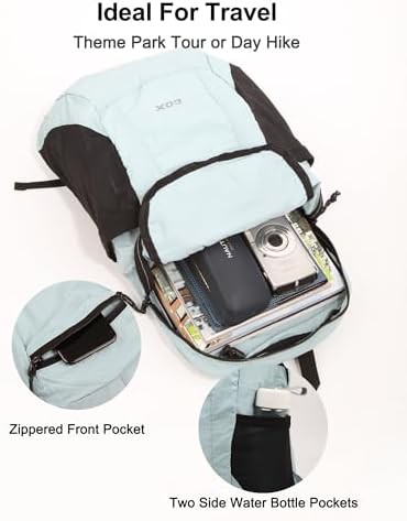 Sky blue foldable 20L hiking daypack — photo 3