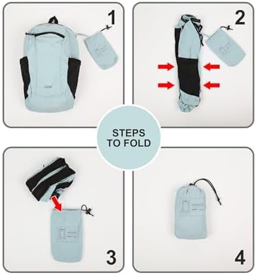 Sky blue foldable 20L hiking daypack — photo 5