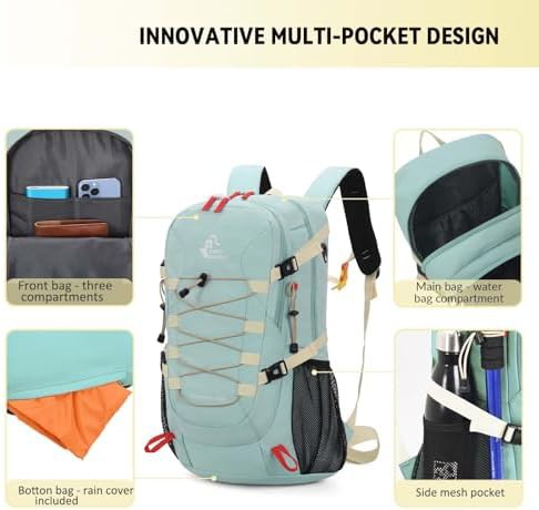 Bseash 40l waterproof hiking backpack in khaki — photo 5