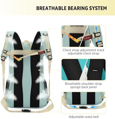 Bseash 40l waterproof hiking backpack in pink — photo 3