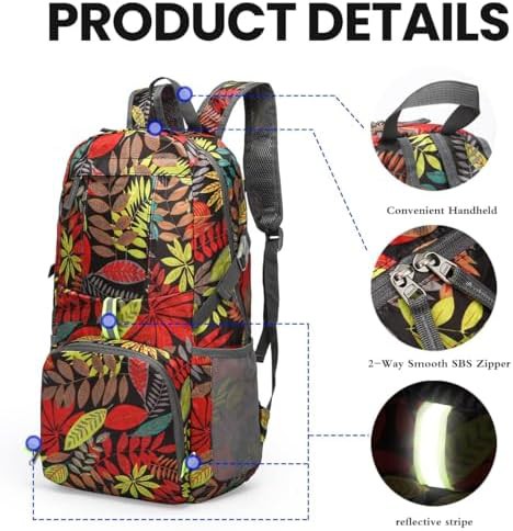 Red packable hiking daypack 30L — photo 4