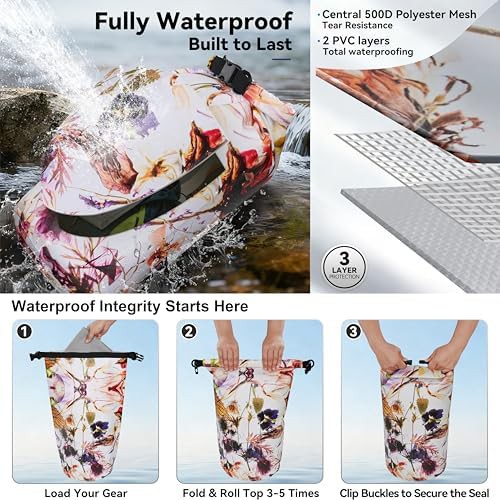 Flower pattern waterproof dry bag 5l — photo 3