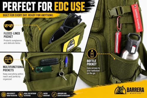 Tactical military MOLLE backpack in army green — photo 3