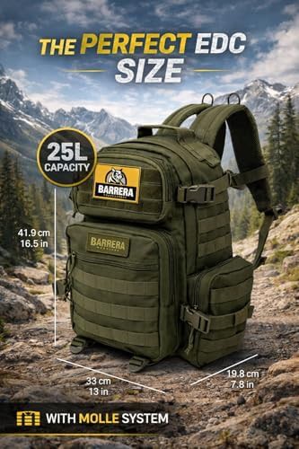 Tactical military MOLLE backpack in army green — photo 4