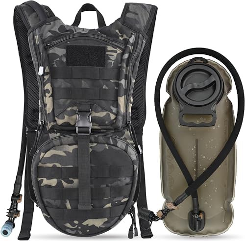 Black camo tactical molle hydration pack