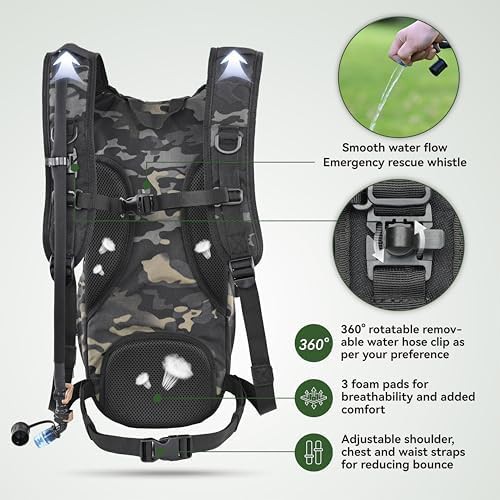 Black camo tactical molle hydration pack — photo 5
