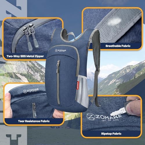 Navy blue 10l ultralight foldable daypack — photo 5